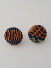 Load image into Gallery viewer, Mini Asymmetrical Orange Blue Kantarines Earring
